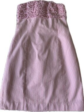 Women’s Lilly Pulitzer Strapless Pink Seersucker Dress Size 0.